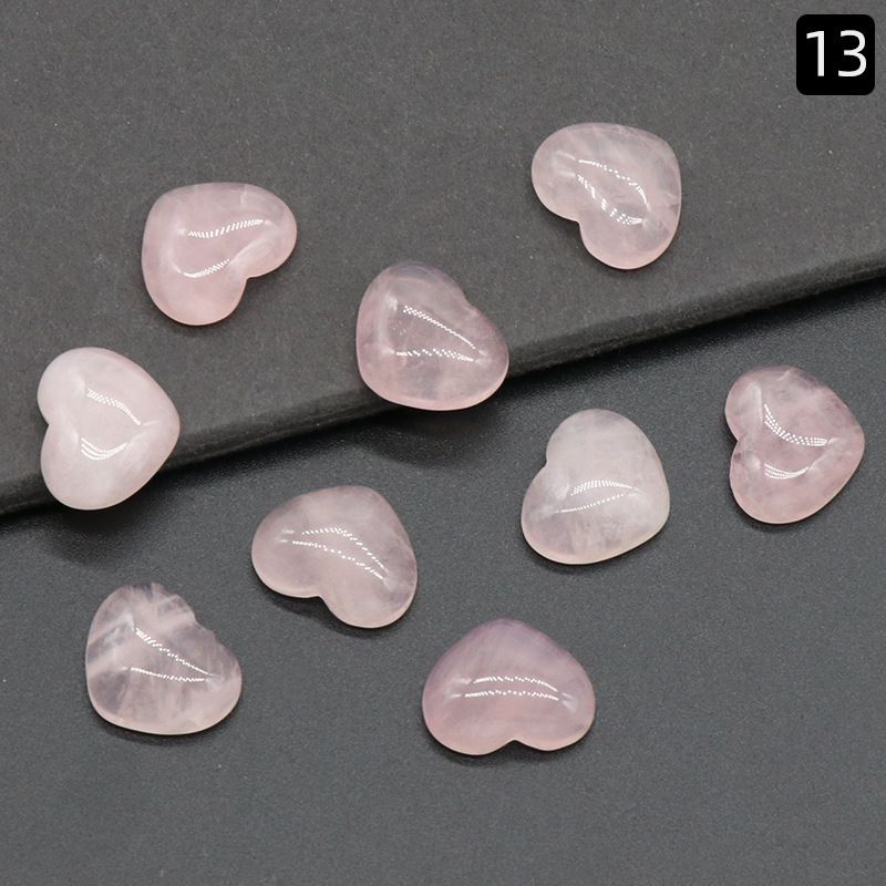 1221-15 × 18mm superfície do anel de amor, forma de coração curvado único de cristal natural, coração plano de pêssego DIY incrustado em pedra solta