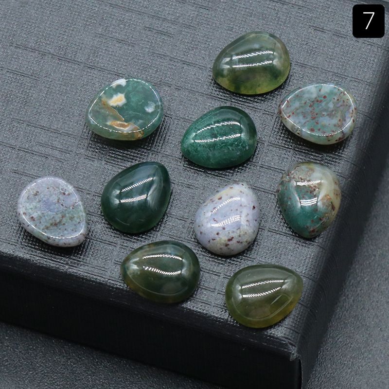 1475-8X10mm superfície do anel de gota de água cristal natural superfície única curva geométrica DIY jóias incrustadas com acessórios de pedra solta