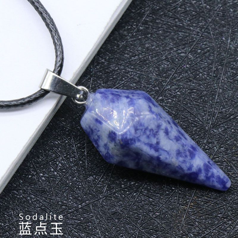 Pingente de Cristal Natural Hexagonal Cone Cônico Hexagonal Rômbolo Pêndulo eBay AliExpress Jóias
