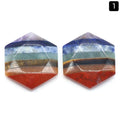 1313-Pedra colorida Hexagrama de estrela de seis pontas, alça do processo de emenda de pedra de cristal natural