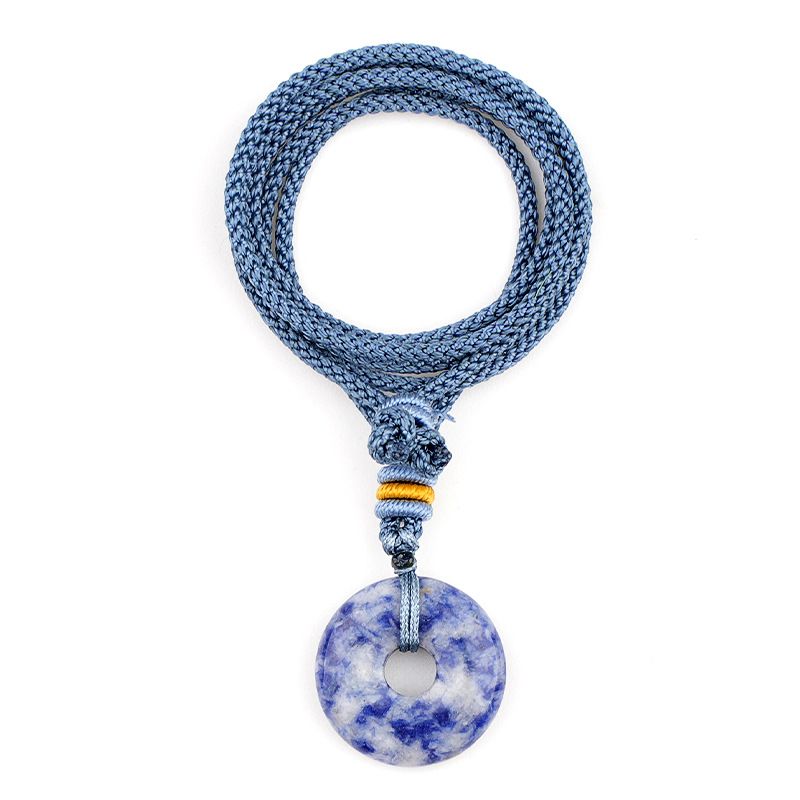 2332-20Mm fivela de segurança colar, cabeça de pedra de ágata de cristal pingente de grande abertura círculo pingente de tecido acessórios