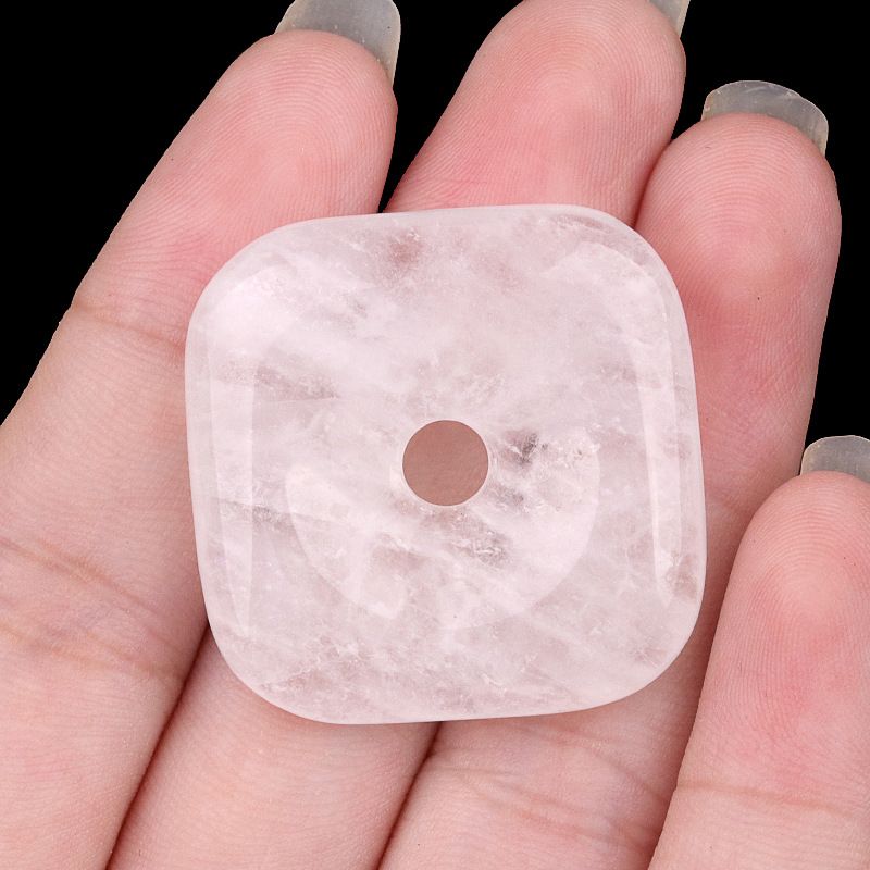 2185-30Mm de cristal de ágata fivela de segurança quadrada de pedra semipreciosa orifício grande acessórios de jóias DIY
