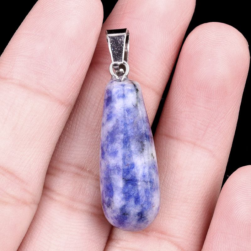 1462-25Mm pingente longo de gota de água, pedra semi-preciosa natural pingente longo de gota de água brincos DIY colar acessórios de jóias