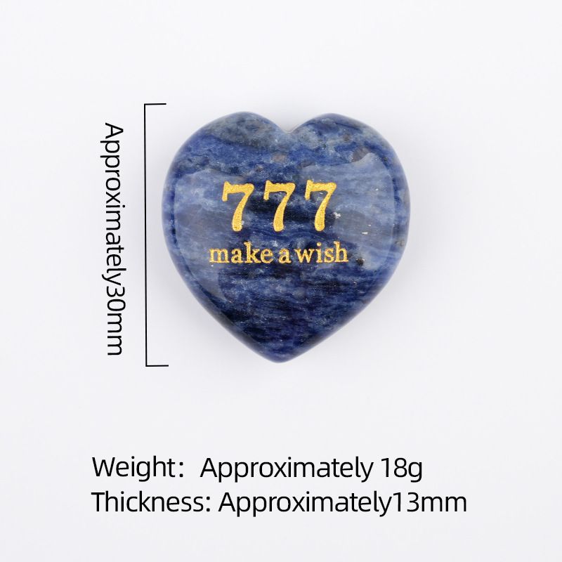 Cristal natural amor gravura anjo digital azul padrão 777 coração forma jogar pedra mesa vaso de flores decoração