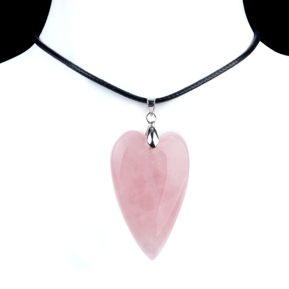 1786-25 * 40Mm grande pingente de amor, cristal natural ágata pedra pêssego coração pingente DIY acessórios de jóias em forma de coração