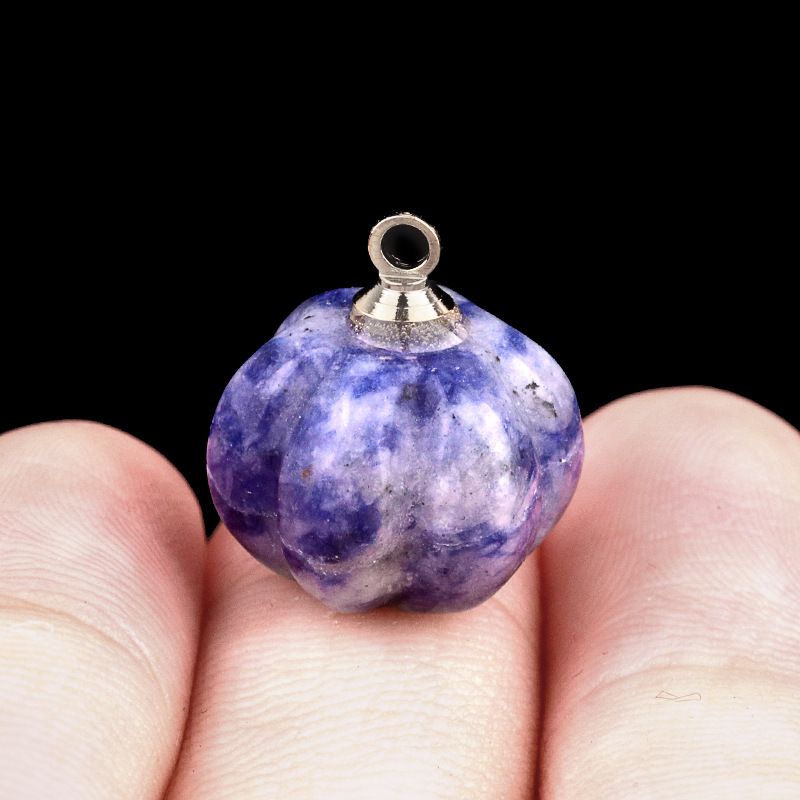 1639-10X13mm pingente de abóbora, meia pedra do tesouro de ágata de cristal abóbora gravada DIY material de jóias