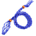 Colar de bolso de malha de pedra áspera de cristal Pingente de pedra natural ajustável tecido à mão boêmio corda retrô