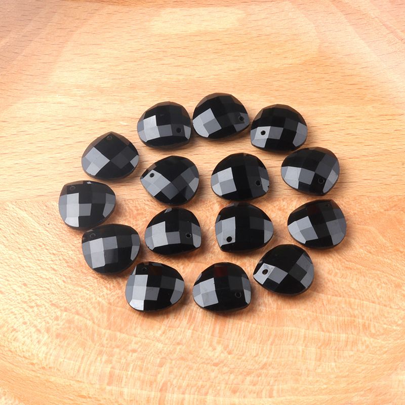 1622-Pedra de cristal natural facetada rosto pingente de gota de água triangular DIY colar brincos acessórios pingente de jóias