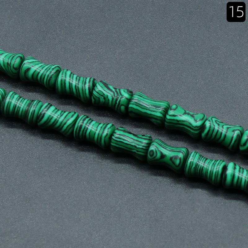 1525-Pedra de cor de cristal natural 8x12mm bambu contas soltas DIY contas de jóias acessórios pulseira colar mão