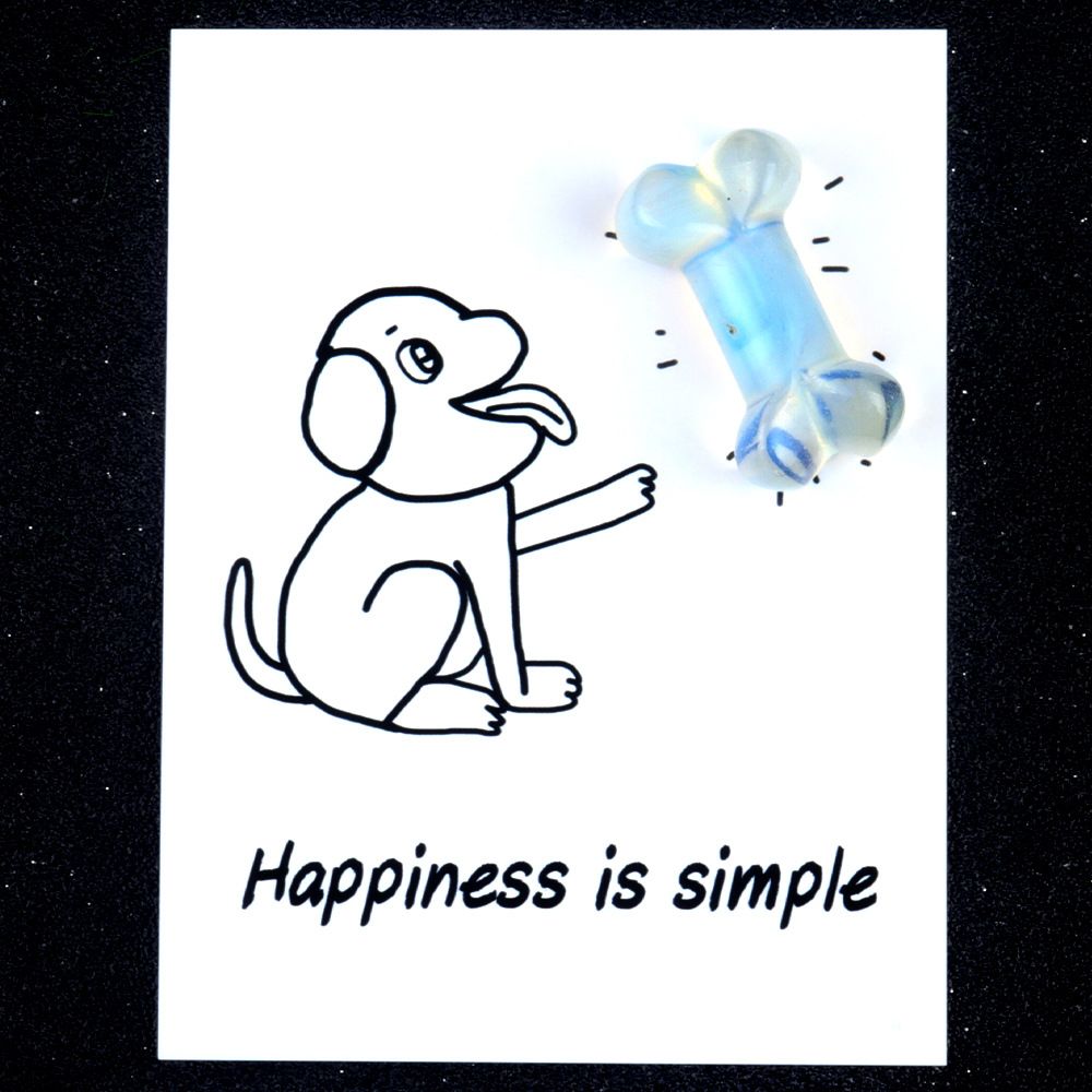 1803-Card Series Natural Crystal Agate 35mm Dog Bone Creative Fun Card Descrição do Produto: