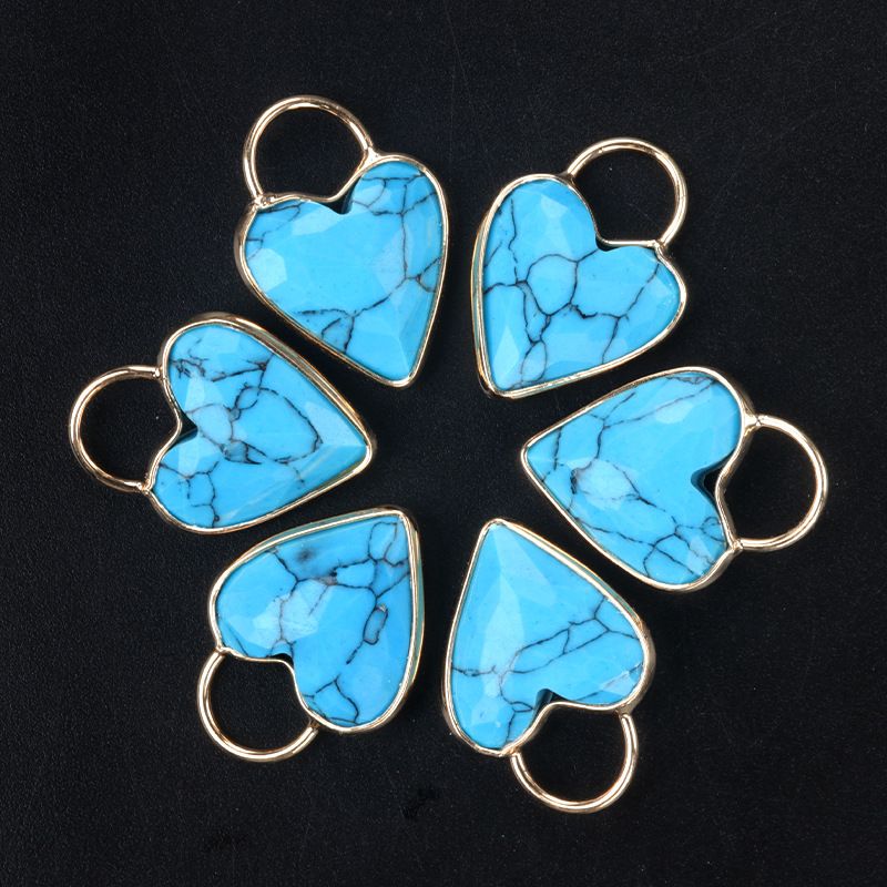 1729-18Mm pingente de bainha de amor de ametista, pingente de coração de pêssego de cristal natural colar de clavícula em forma de coração DIY