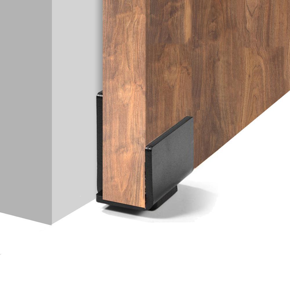 1.43 in. Black Steel U Shape Heavy-Duty Sliding Barn Door Floor Guide Hardware (Model 4)