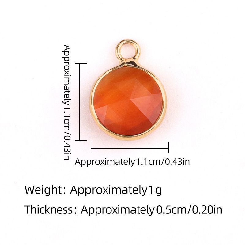 1825-Cristal natural ágata cobre bainha 10mm pingente de seção redonda DIY jóias colar brincos acessórios