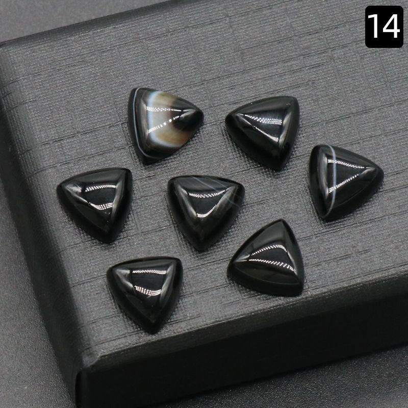Superfície de anel triangular de 1226-10Mm, pedra de cristal natural única superfície curva triangular DIY jóias incrustadas com acessórios de pedra solta