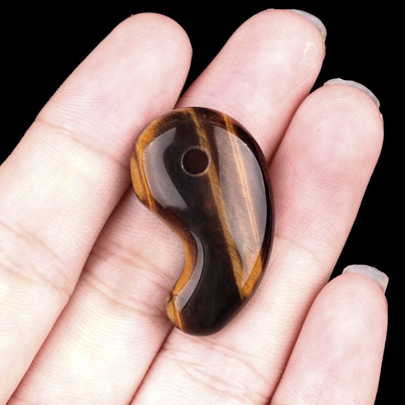1212-Cristal natural 18X30 buraco 3mm gancho pingente de jade, anime yin e yang big dog Ibaraki vinho engolindo faca demoníaca Ji