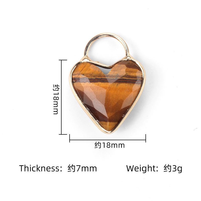 1729-18Mm pingente de bainha de amor de ametista, pingente de coração de pêssego de cristal natural colar de clavícula em forma de coração DIY
