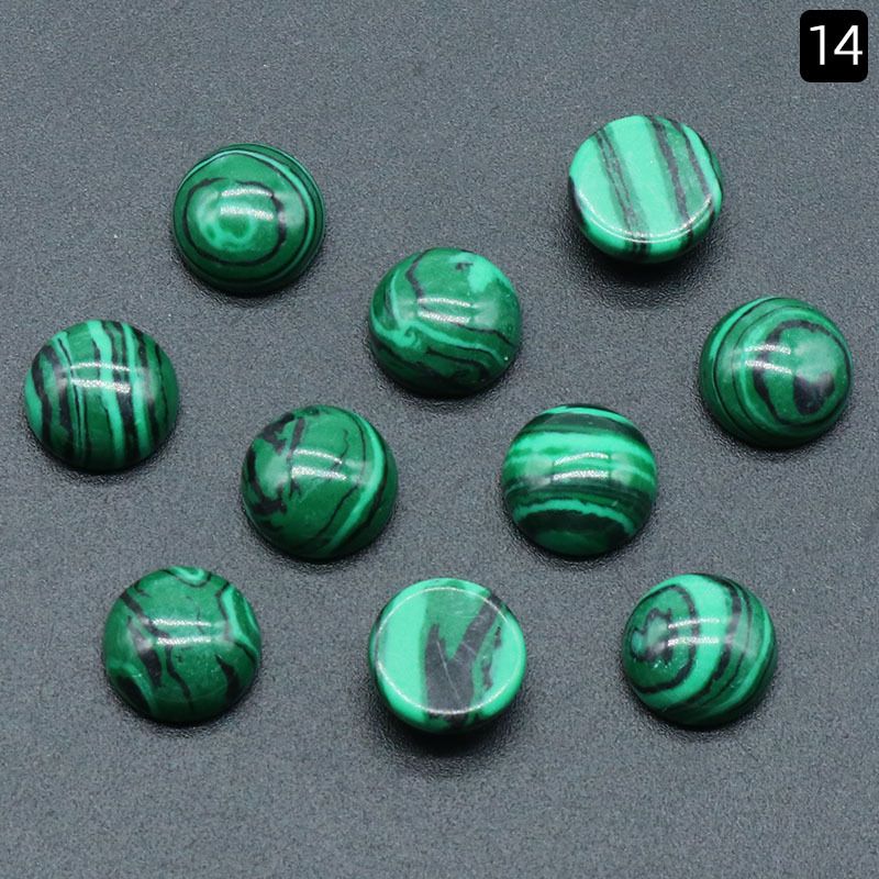 1248-10Mm anel redondo superfície de cristal natural única superfície curva redonda geométrica DIY jóias incrustadas com acessórios de pedra solta