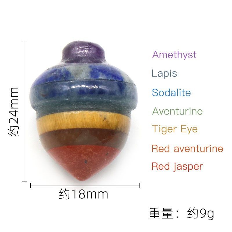1337-Pedra colorida de cristal natural, bolota de avelã, pinhão, processo de emenda de pinha, mini ornamento por atacado
