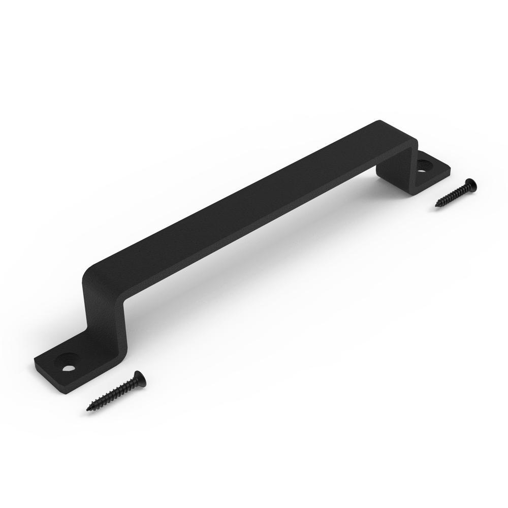 10 in. Black Steel Sliding Barn Door Handle