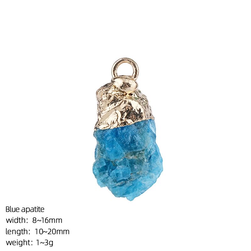 Pingente de pedra bruta de cristal natural transfronteiriço DIY colar brincos pulseira de prata dourada pedra áspera acessórios de ágata irregular