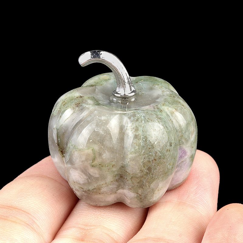 1445-30Mm abóbora, pedra de cristal natural Halloween abóbora de ação de graças ornamento de mesa
