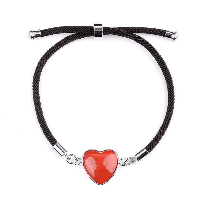 2097-Ametista em pó de cristal ajustável pulseira de amor jade coração pulseira cênica mercadoria