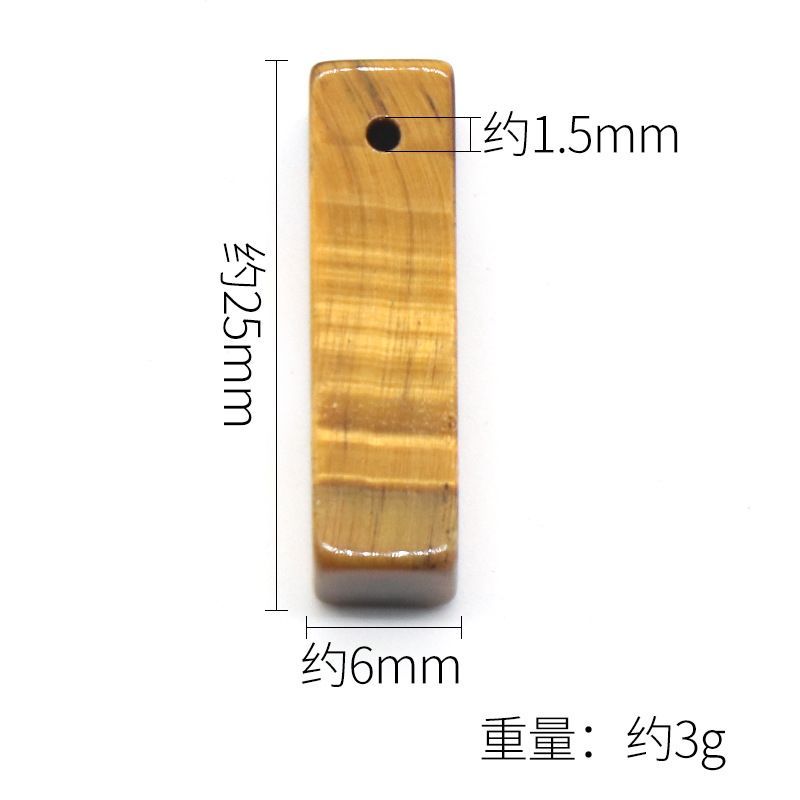 1439-Pingente de tira retangular de ametista natural, colar tridimensional quadrado pingente de pedra DIY material de jóias