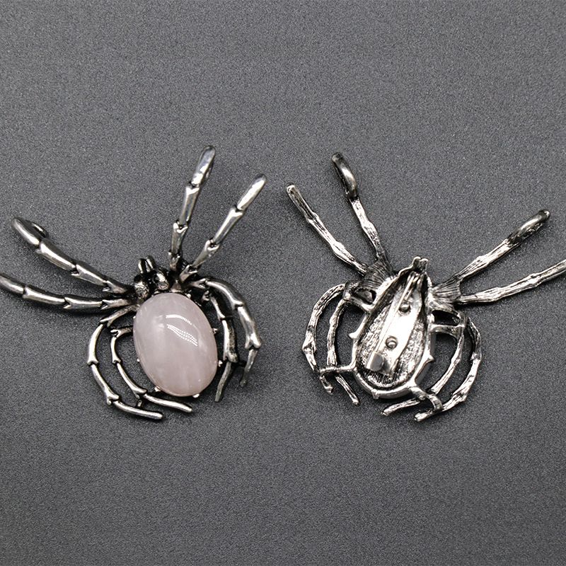 1585 Um pingente de broche de gema broche de aranha de cristal liga de ágata incrustada pingente de pedra preciosa