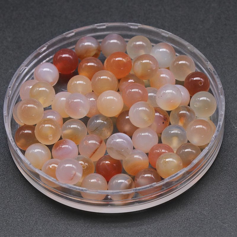 Contas de meio orifício de 1600-8mm, contas redondas de meio orifício de ágata de cristal natural, contas soltas Brincos de viga DIY acessórios de incrustação