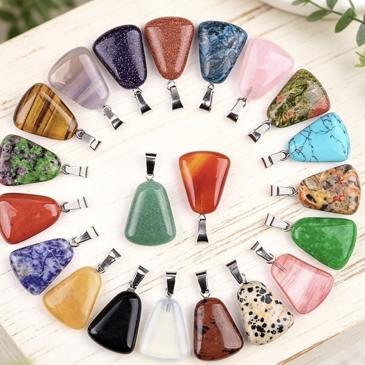 1457-20Mm Pingente Trapezoidal, Cristal Natural Pingente Geométrico Pingente de Pedra Semi-Preciosa Brincos Colar Acessórios