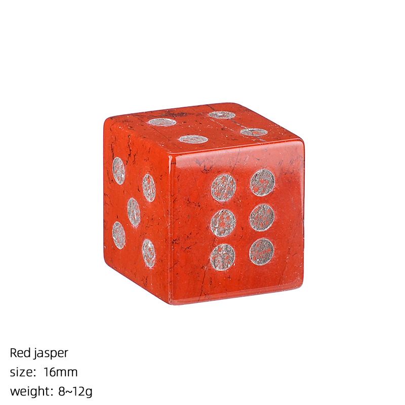 Dados de cristal natural de 16Mm divertidos pontos do jogo de tabuleiro adereços do jogo jateados em ângulo reto dados de pedra semipreciosa