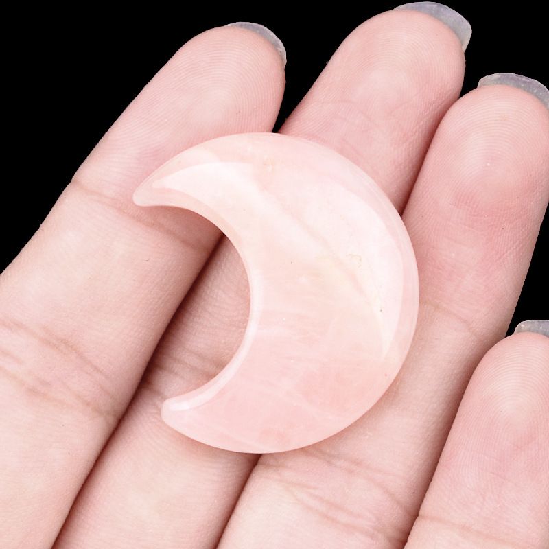 1602-30Mm lua, forma crescente de pedra de ágata de cristal natural DIY lua não porosa acessórios material