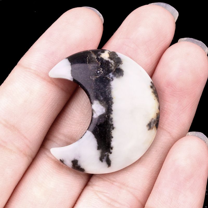 1602-30Mm lua, forma crescente de pedra de ágata de cristal natural DIY lua não porosa acessórios material