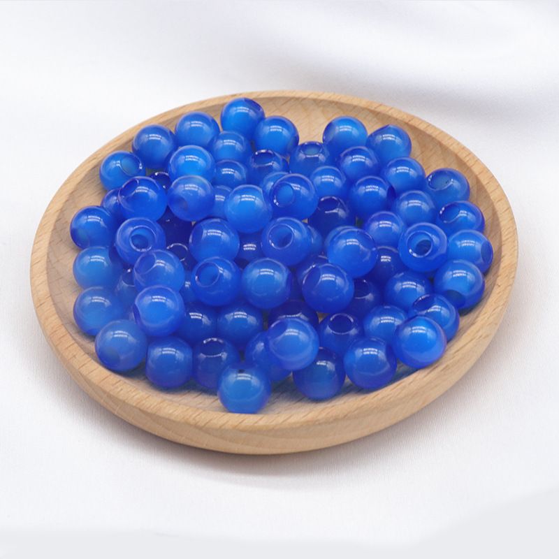 1587 uma abertura de 10mm 4mm azul amarelo verde branco vermelho preto ágata contas redondas grande buraco solto contas DIY tecido acessórios de jóias