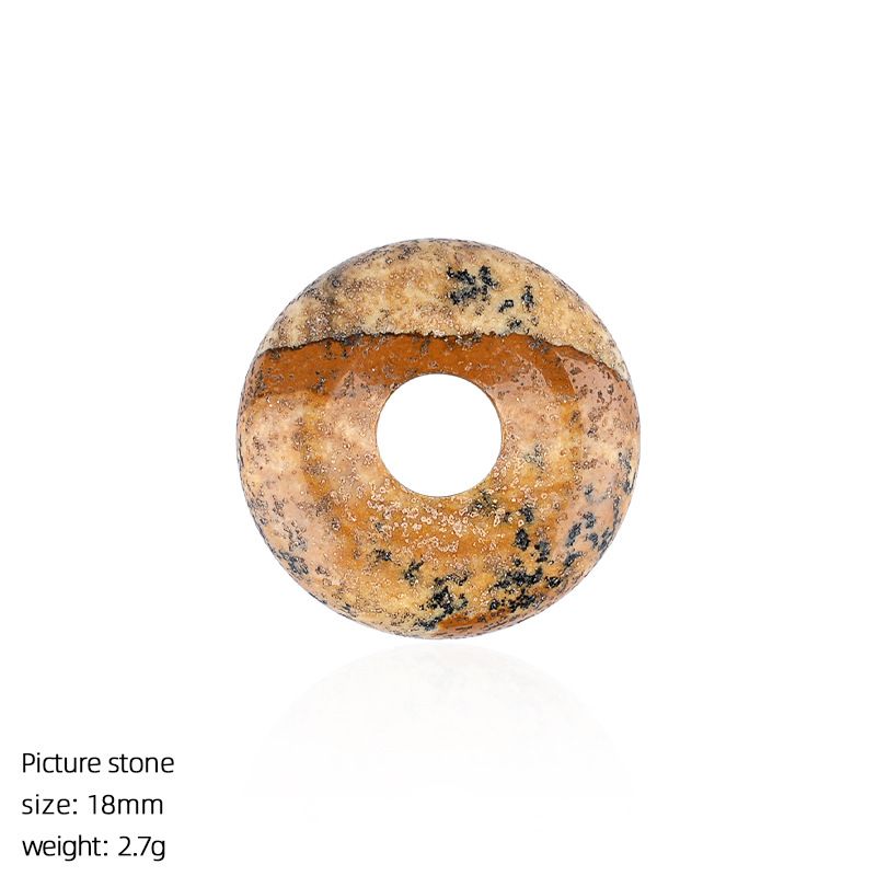 18Mm fivela de segurança de pedra natural pingente grande buraco redondo ágata nostálgico acessórios de jóias de cristal ametista fivela de segurança