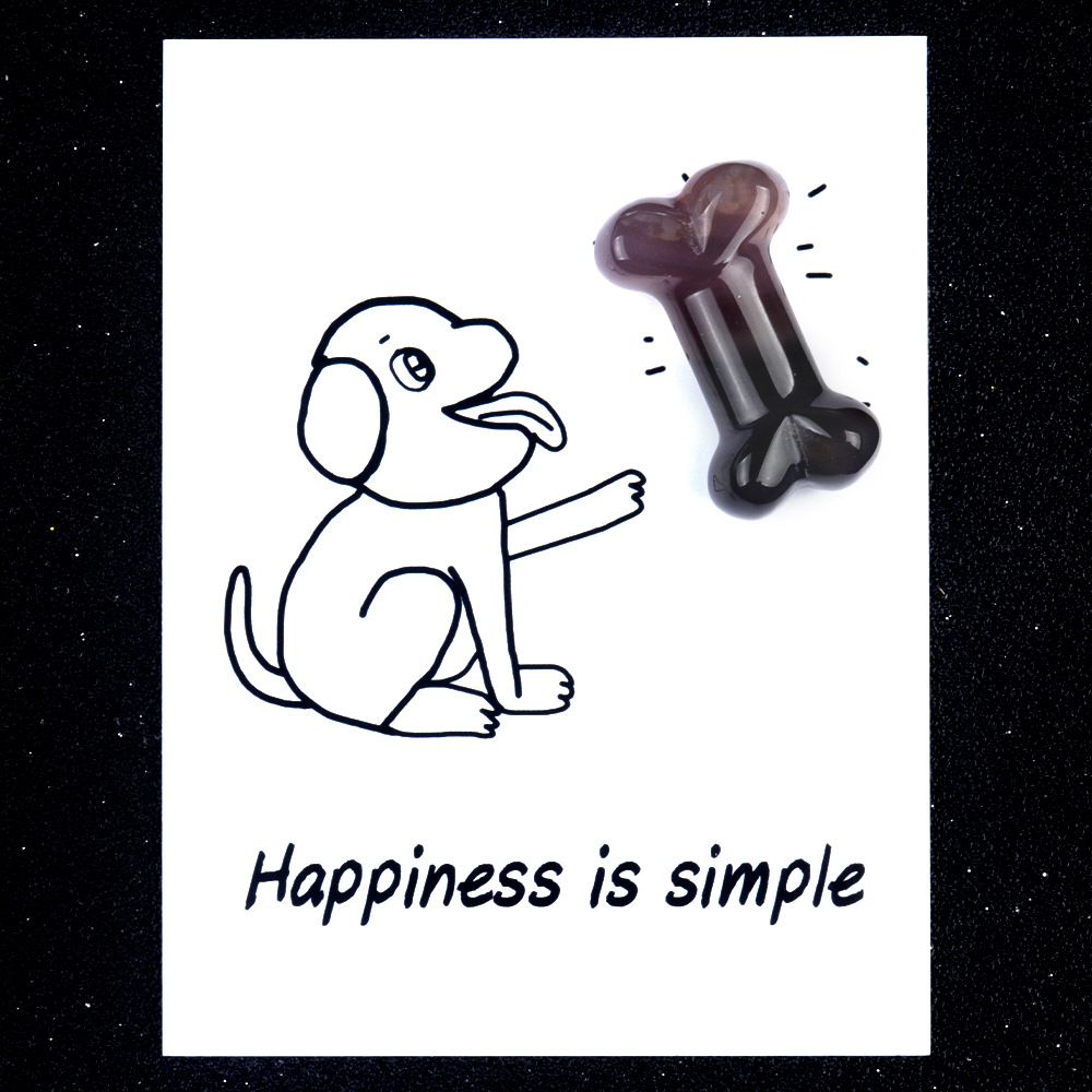 1803-Card Series Natural Crystal Agate 35mm Dog Bone Creative Fun Card Descrição do Produto: