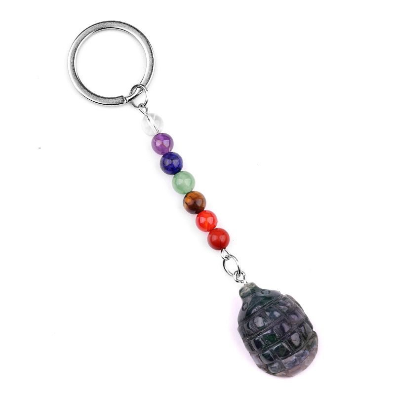 2018--1Em Mini Pequeno Hedgehog Chakra Chaveiro, Pingente De Pequeno Animal De Pedra De Ágata De Cristal Natural