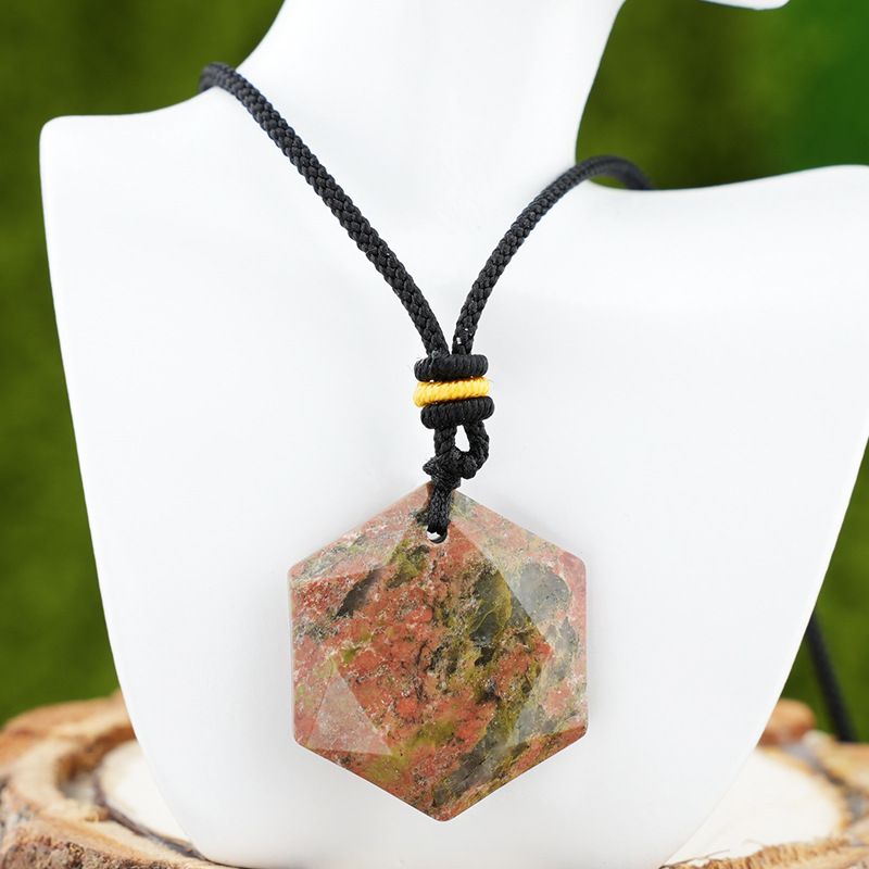 Pingente de hexagrama de cristal natural, pedra olho de tigre ametista, colar de pedra semipreciosa de cristal branco, pingente de joias.