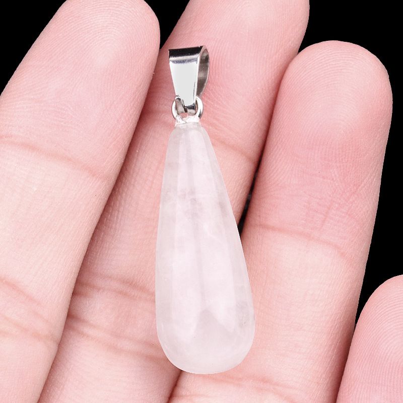 1462-25Mm pingente longo de gota de água, pedra semi-preciosa natural pingente longo de gota de água brincos DIY colar acessórios de jóias