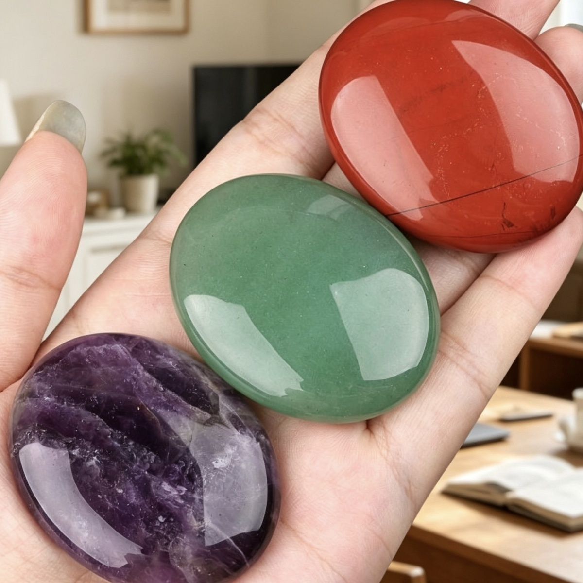2310-Pedra de sabão de pedra de cristal natural para brincar com 38x48mm pedra de compressão quente oval SPA óleo essencial de massagem pedra
