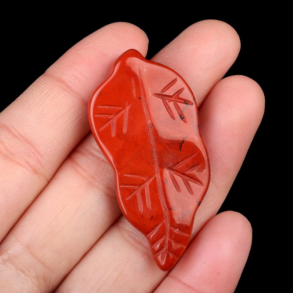1782-47Mm folhas, cristal natural ágata pedra gravada pena material decorativo DIY folha acessórios de jóias