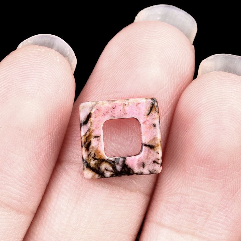 2056-Pedra de cristal natural ágata oco quadrado solto contas DIY colar colar pulseira acessórios contas