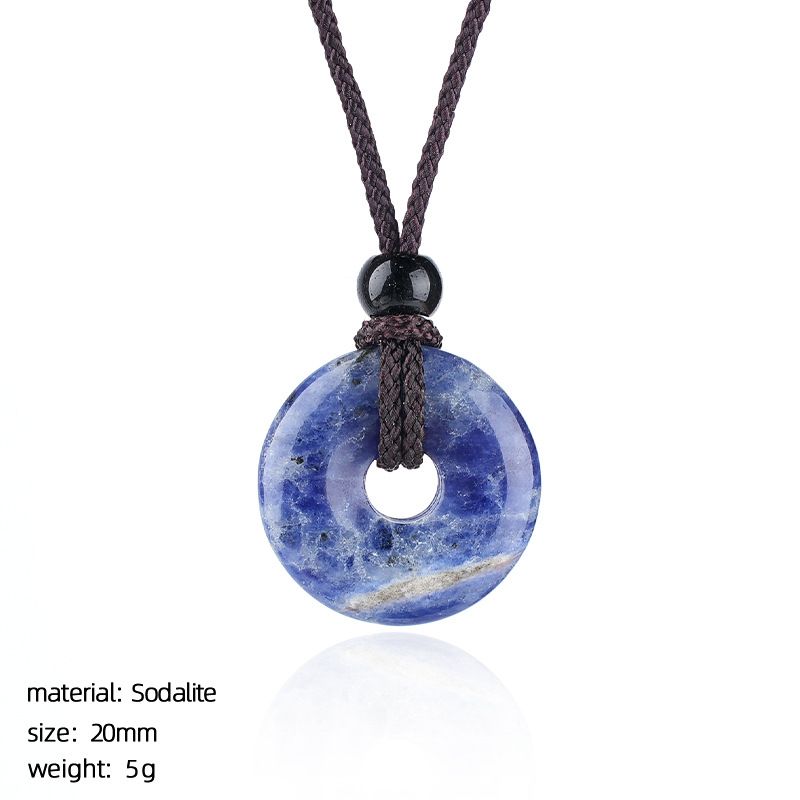 Colar de fivela de segurança de ágata de cristal 20Mm Nova pedra natural chinesa gravada em volta de ágata pingente de fivela de segurança nostálgica