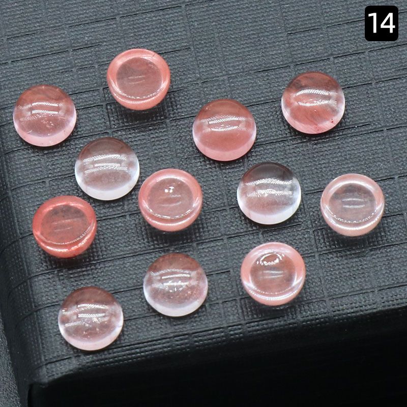 Superfície de anel redonda de 1246-6Mm, superfície de cristal natural única curva redonda geométrica DIY jóias incrustadas com acessórios de pedra solta