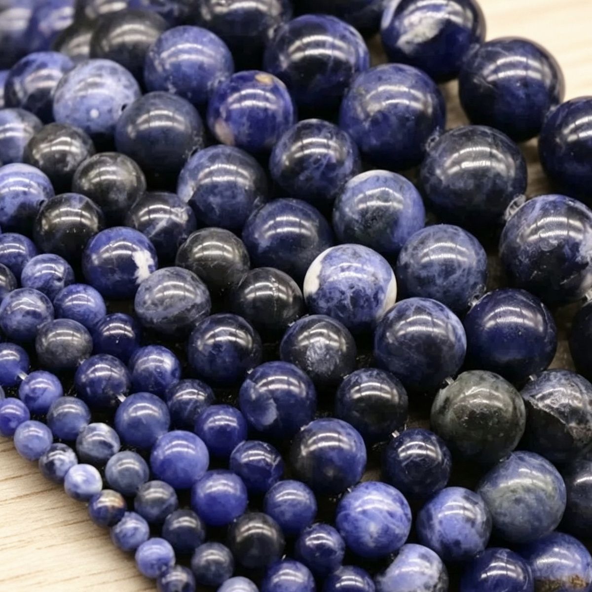 199-Sodalite sodalite contas redondas padrão azul contas soltas DIY pulseira de contas colar acessórios de jóias trabalho em andamento