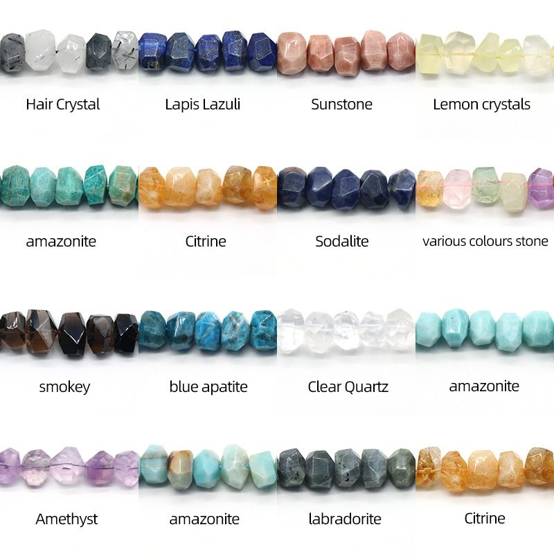1529-Cristal corte irregular contas soltas orifício horizontal pulseira artesanal DIY colar brincos acessórios de jóias material
