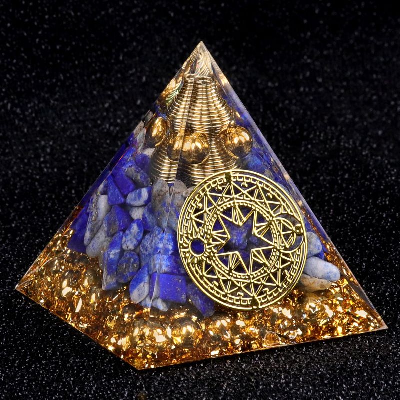Nova resina de cascalho pirâmide de 5cm Artesanato epóxi ornamentos para casa