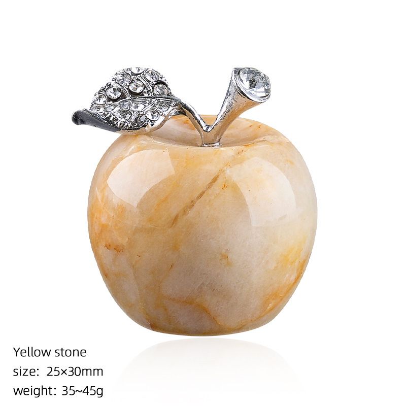 30Mm de cristal natural ornamento de maçã grande transfronteiriço Home Desktop Crafts Véspera de Natal Jade Apple