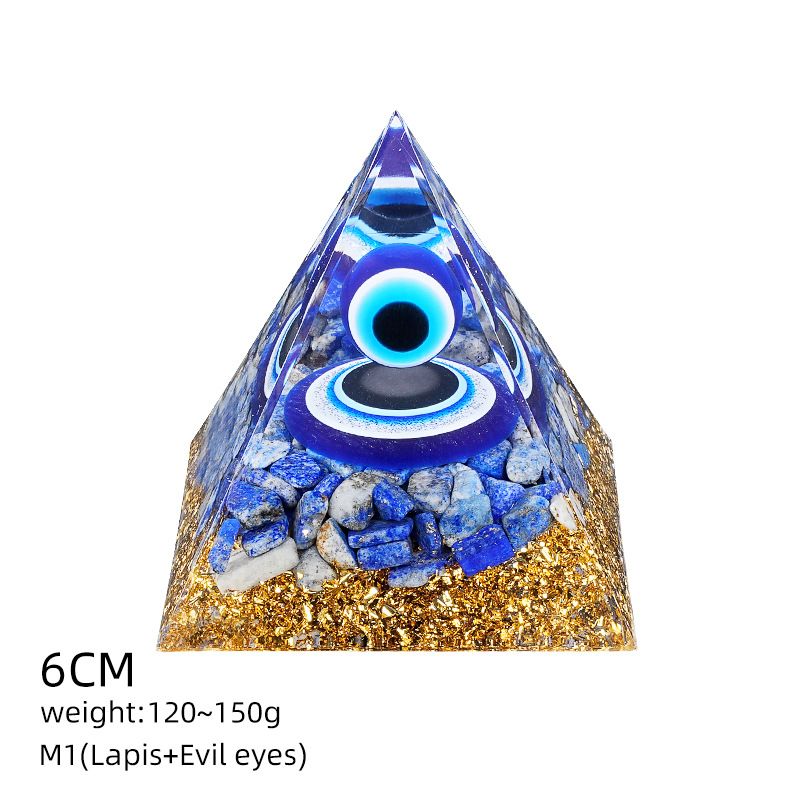 6Cm cristal bola pirâmide ornamento de mesa Chakra Yoga Meditação Resina Yoga Meditação Resina Epóxi