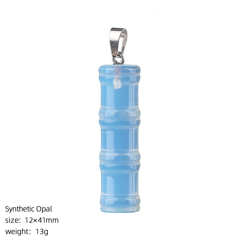 2496 Pingente de bambu de pedra natural, colar alto de junta de estilo chinês, joias de bambu de ametista de escultura tridimensional em pedra áspera.